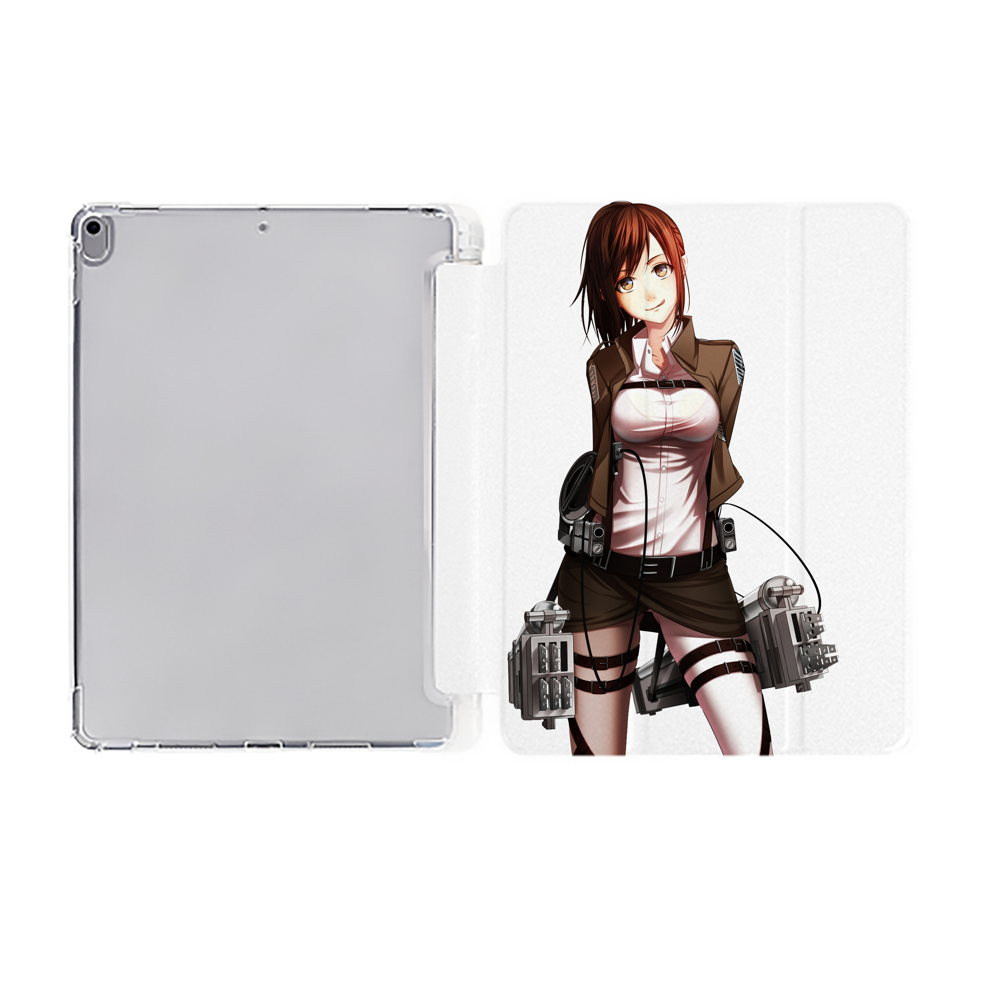 （画像用） 進撃の巨人 サシャ·ブラウス Attack on Titan Sasha Blaus IPad ケース ペン収納付き 三つ折りスタンド PUレザー×シリコン 対応機種9.5/10.5/10.9インチ
